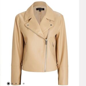 Intermix Faux Tan Leather Moto Jacket